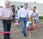 Волейбольний майданчик у модульному містечку