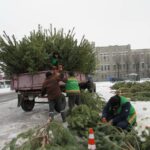 Комунальники прибрали новорічну ялинку з центральної площі