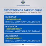 Гаряча лінія СБУ для свідків воєнних злочинів РФ